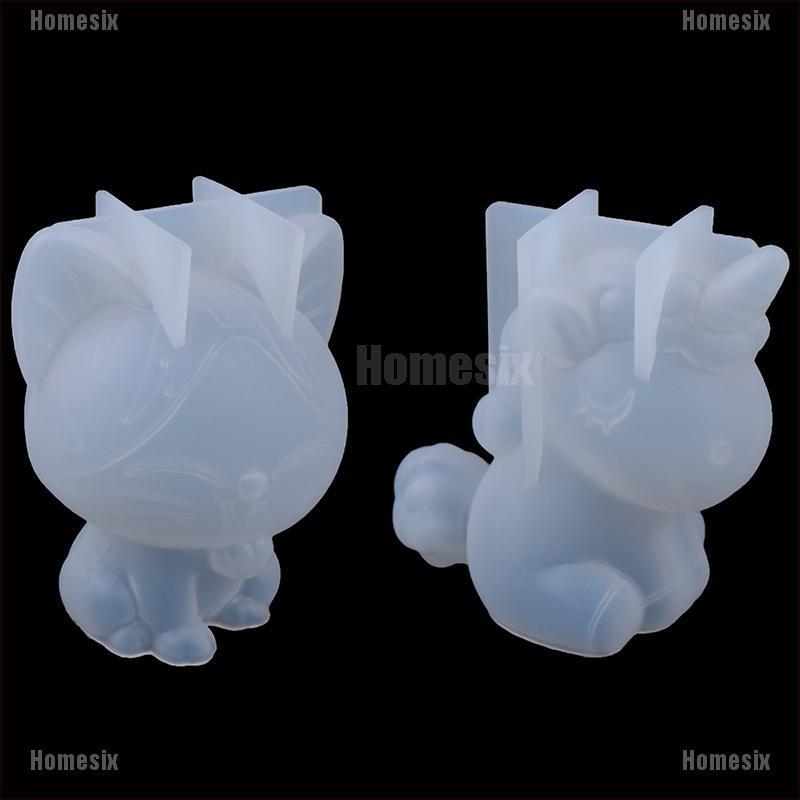 Khuôn Silicone Làm Nến Hình Chú Ngựa / Mèo Đáng Yêu
