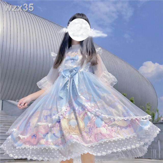 Quần áo nữ mùa hè, cô gái mềm mại Nhật Bản thiết kế nguyên Gấu bên Lolita Kiểu dáng tương tự sơ mi voan ngắn tay