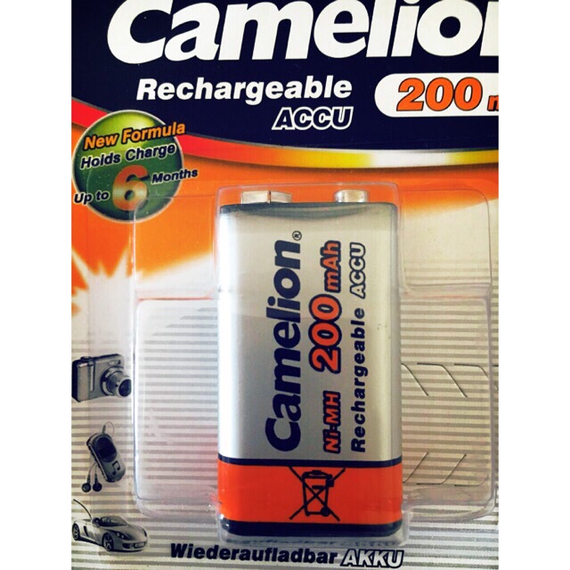 Pin vuông 9V sạc Camelion 200 mAH - pin 9V sạc Camelion .