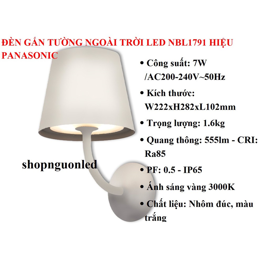 Đèn gắn tường ngoài trời LED Hiệu Panasonic (NÊN MUA) NBL2851/ NBL2851-6/ NBL1791/ NBB1466/ NBB1463, dùng cho sân vườn.