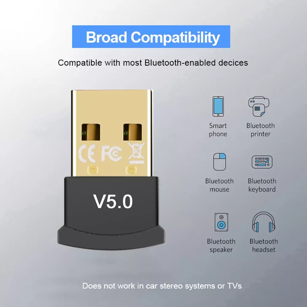 BẢN NÂNG CẤP MỚI NHẤT Usb Bluetooth 5.0 dongle cho máy tính, laptop kết nối chuột, bàn phím, loa tay cầm game, máy in...