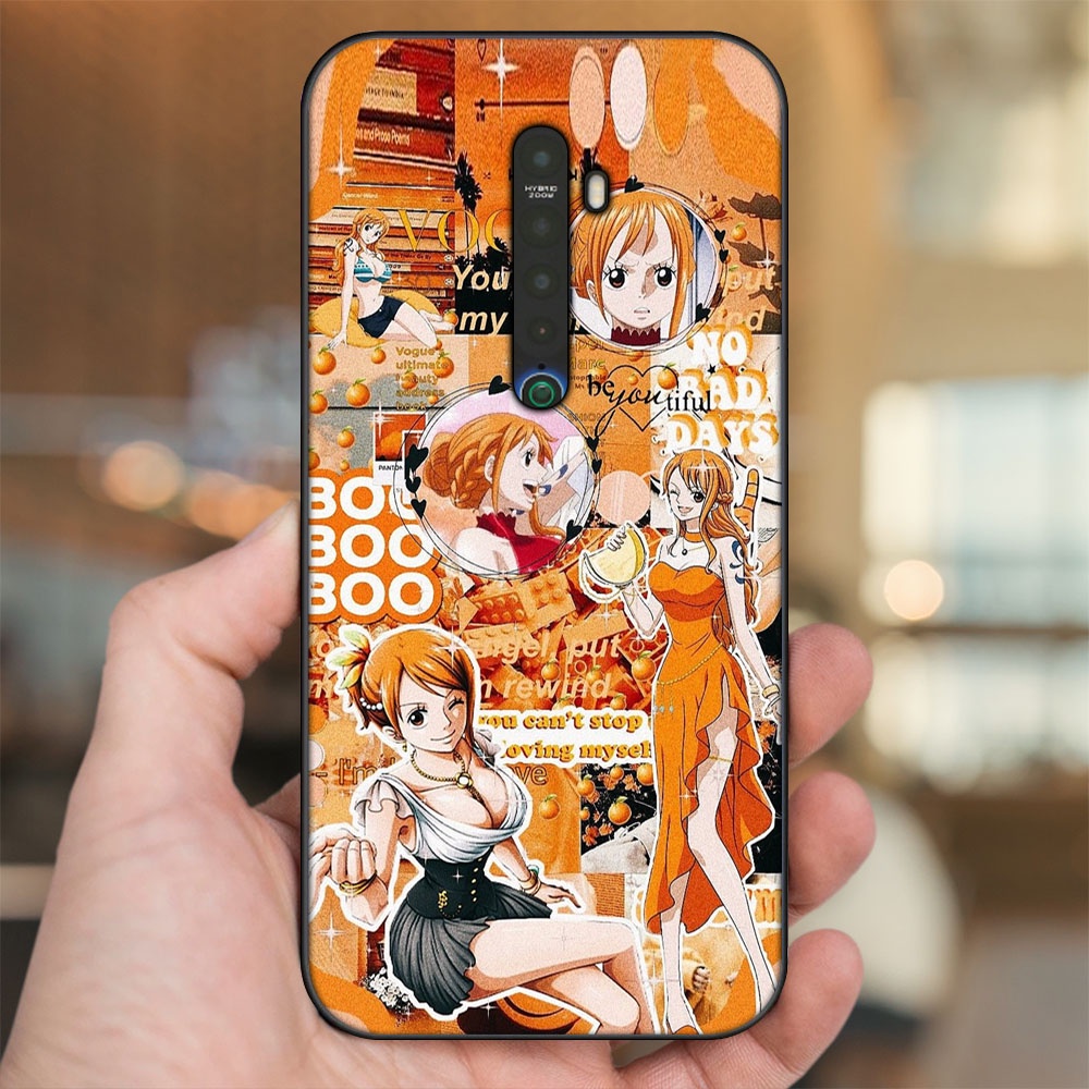 Ốp lưng Oppo Reno 2 viền đen in hình Nami One Piece Đảo Hải Tặc