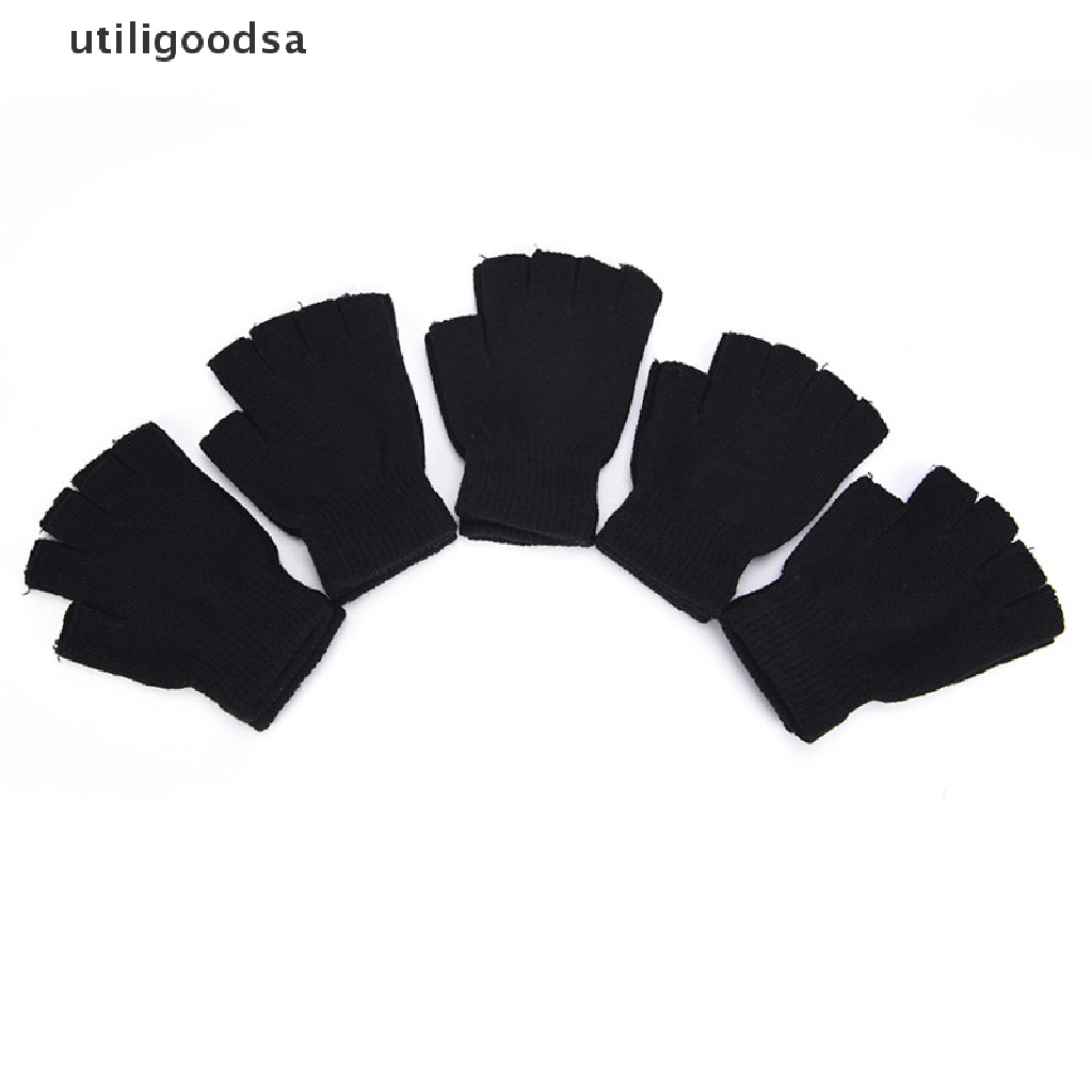 Găng tay len hở ngón màu đen co giãn giữ ấm mùa đông cho nam
 | BigBuy360 - bigbuy360.vn