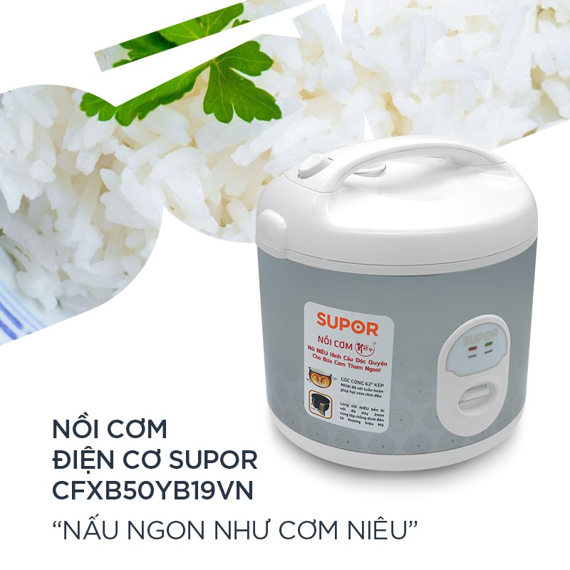 Nồi cơm điện nắp gài lòng nồi niêu Supor - CFXB50YB19