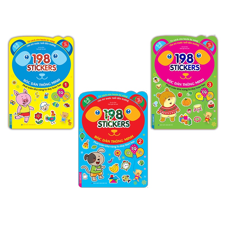Sách - Combo 3c - 198sticker toán học IQ EQ CQ(5-6 tuổi) q1+q2+q3