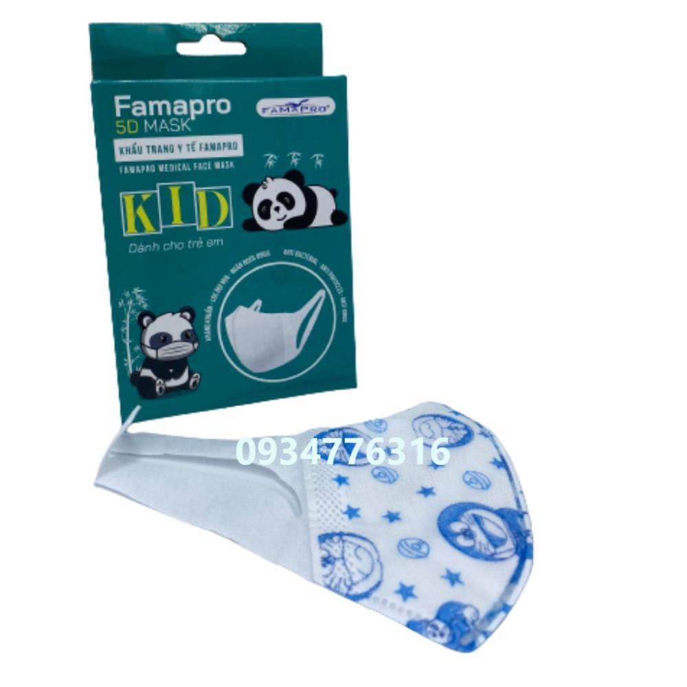 ✅ Bảo vệ bé yêu - Khẩu trang y tế trẻ em kháng khuẩn 3 lớp Famapro 5D Mask kid quai vải
