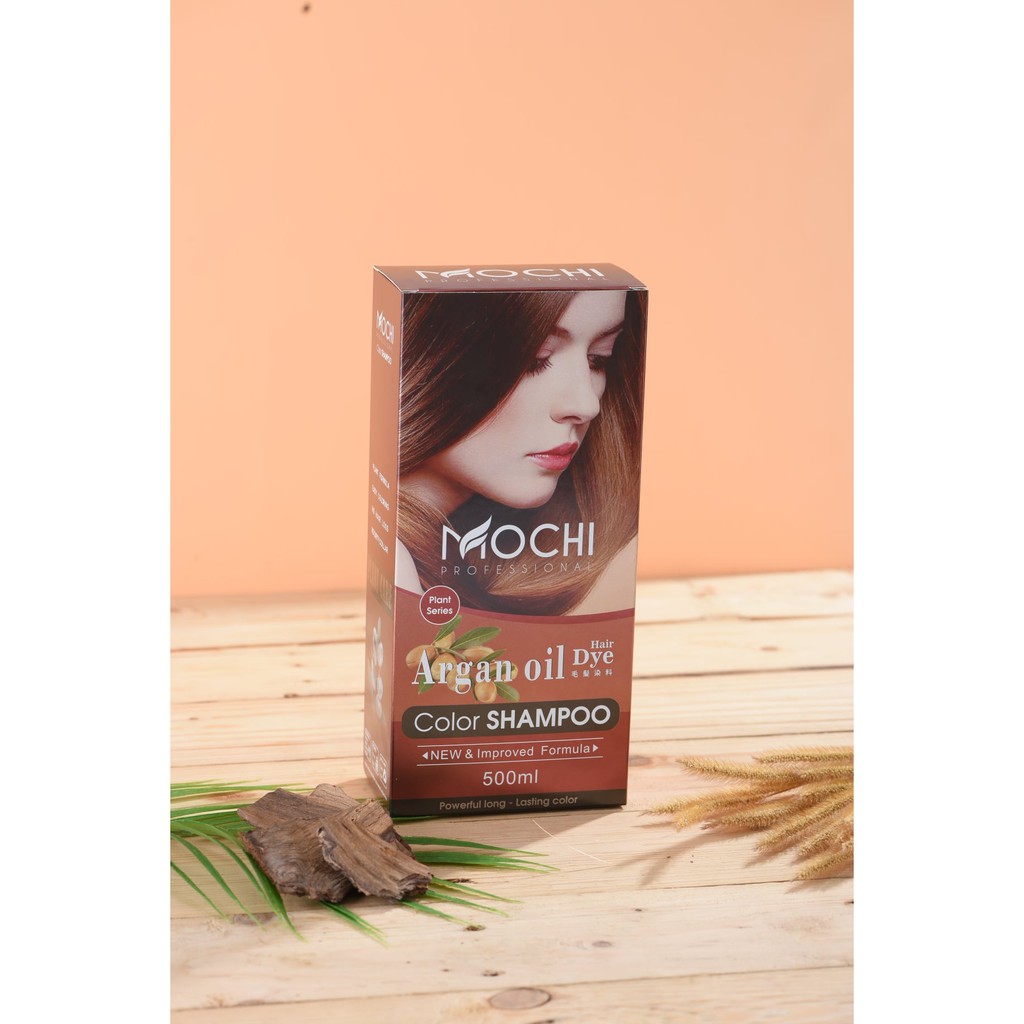 Dầu Gội Phủ Bạc Mochi 500ml - DẦU GỘI NHUỘM TÓC THẢO DƯỢC - Màu Đen/Nâu Hạt Dẻ - Chính Hãng - Top1 Pharmacy