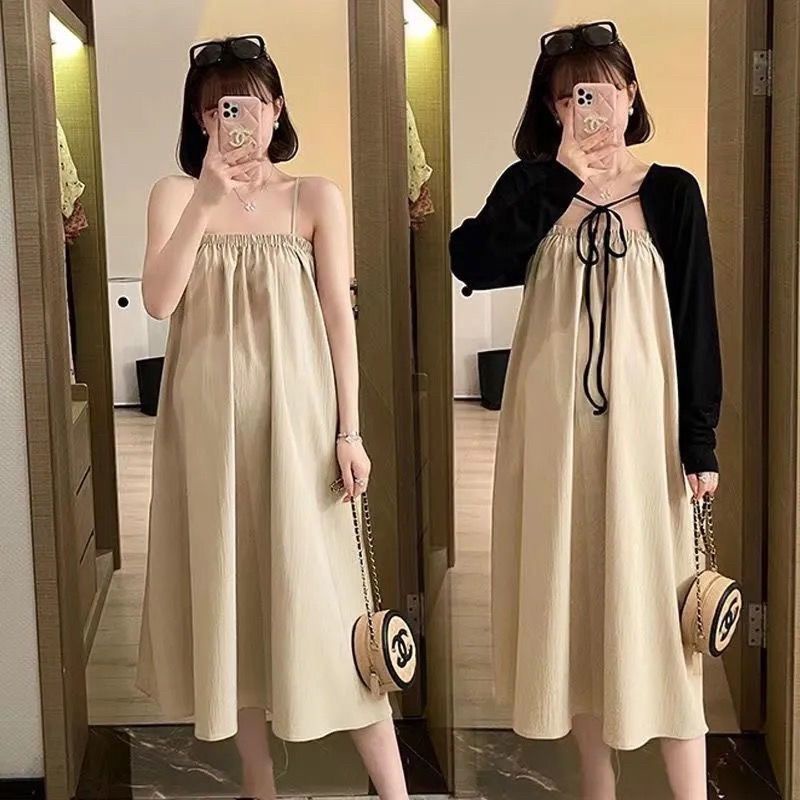 Bộ Áo Khoác Cardigan + Đầm Hai Dây Mỏng Chống Nắng Thời Trang 2022 8.3