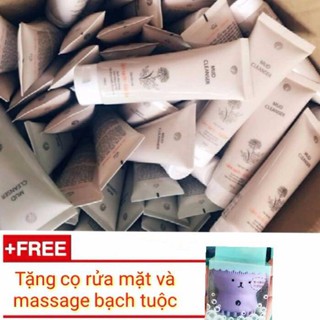 Sửa rửa mặt V-mud làm sạch giữ ẩm 100ml + tặng cọ rửa mặt massage bạch tuộc