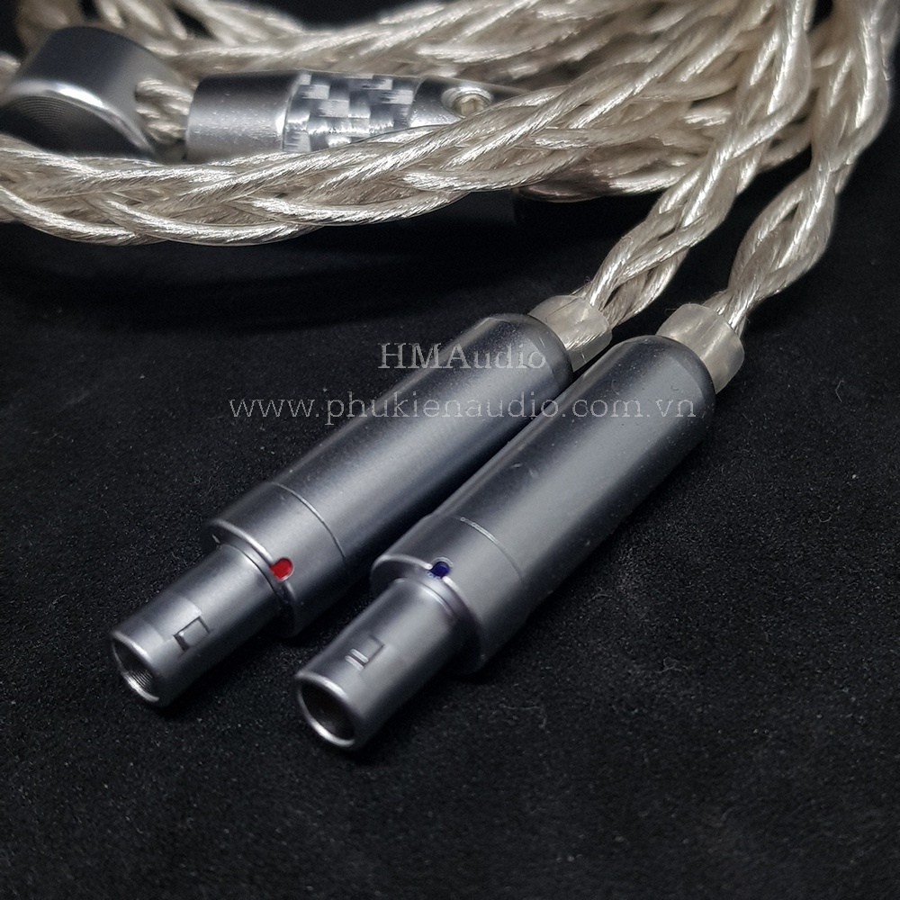 Dây tai nghe đồng mạ bạc 7NOCC Litz 23AWG 1.25mm tết 8 - Connector Sennheiser HD800 HD800s HD820