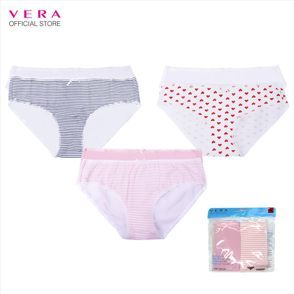 Đồ lót của phụ nữ Combo 06 quần lót nữ cotton có họa tiết VERA 8397