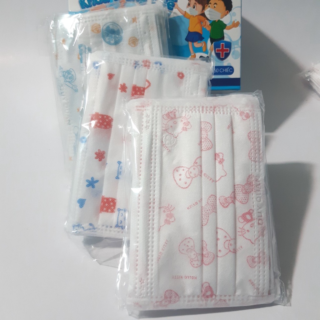 [Sale 3 Ngày] Khẩu Trang Y tế Cho Bé 2,5-10 Tuổi Mask Duy Quân Xuân Lai Nhiều Họa Tiết Quai Bền Chắc Chắn Hộp 50 Cái | BigBuy360 - bigbuy360.vn