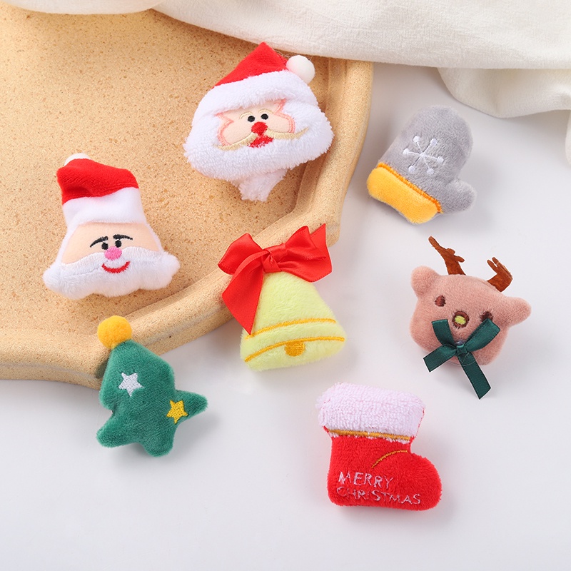 Huy hiệu cài áo thiết kế nhiều mẫu Giáng Sinh tùy chọn dệt kim đáng yêu