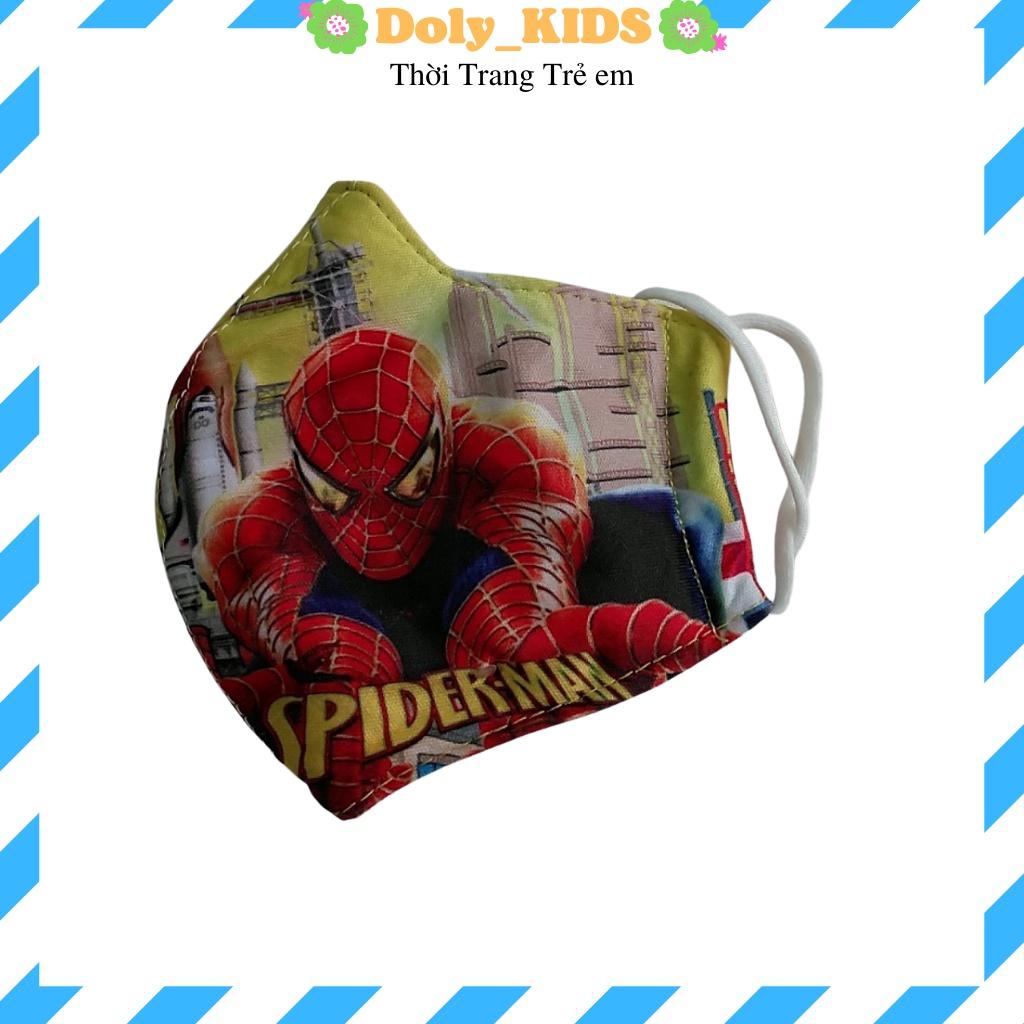 Khẩu trang cho bé Doly kids, khẩu trang vải bé trai bé gái hình siêu nhân cho bé KTV01, Đồ bé trai bé gái 1-6T