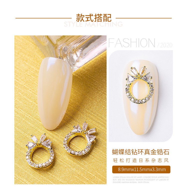 Charm nơ đá nail, Charm nail gắn móng cao cấp phụ kiện trang trí nail hottrend