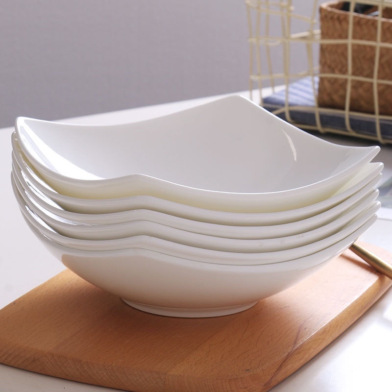 Combo 2 Đĩa mỳ Ý, đĩa sứ trắng trơn sáng tạo