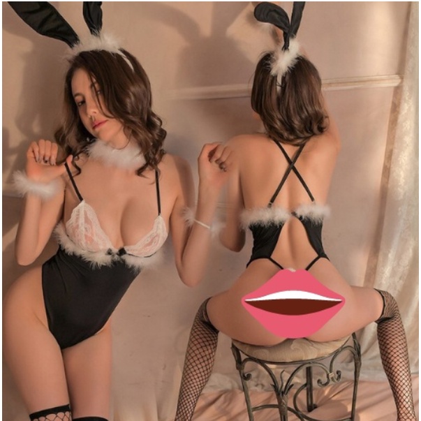 Set đồ ngủ sexy set hóa trang nữ cosplay tai thỏ quyến rũ gợi cảm, che tên khi giao