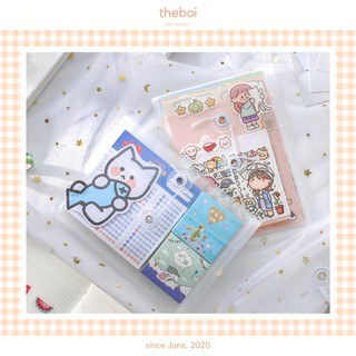 Túi Trong Suốt Đựng Sticker Photocard Nhỏ Gọn Tiện Dụng Chống Thấm Nước (Tặng 1 tấm sticker trang trí 8x8cm)