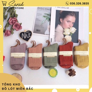 Set 3 Vớ Trơn Gân Cổ Cao (3 Đôi 3 Màu)