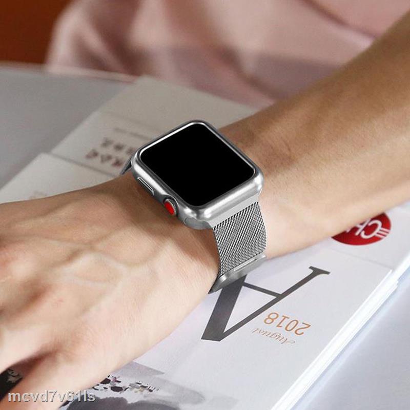 HOT Bộ Dây Đeo Đồng Hồ Bằng Thép Không Gỉ Thay Thế Cho Apple Watch A Set Se 6 5 4 3 2 1 40mm 44mm 42mm 38mm Ốp