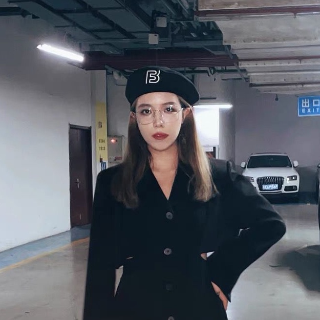 Korean Fashion Embroidered Lettering Beret Hat