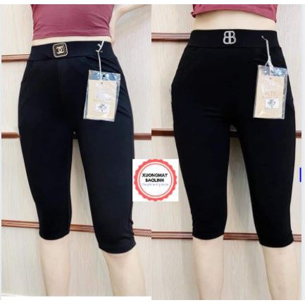 Quần legging ngố umi co giãn 4 chiều phối mặt siêu xinh