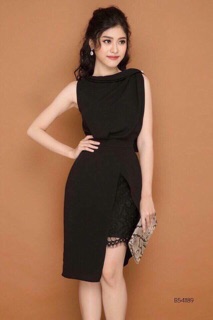 Đầm xoắn phối ren
