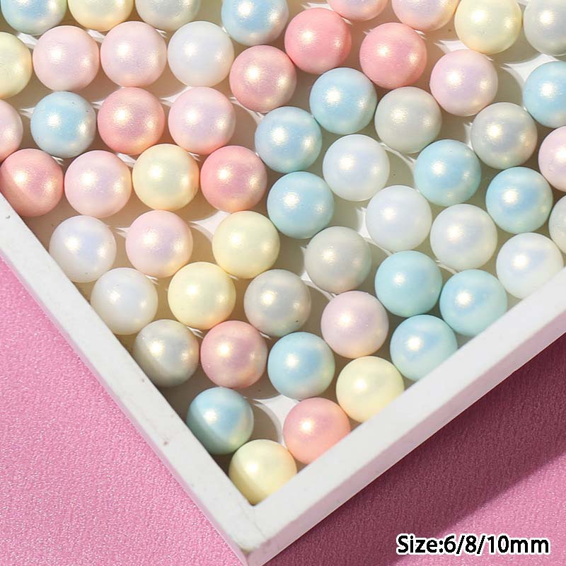 Bộ 10 hạt phụ kiện làm kẹp tóc hình bánh macarons đính ngọc trai nhân tạo nhiều màu sắc