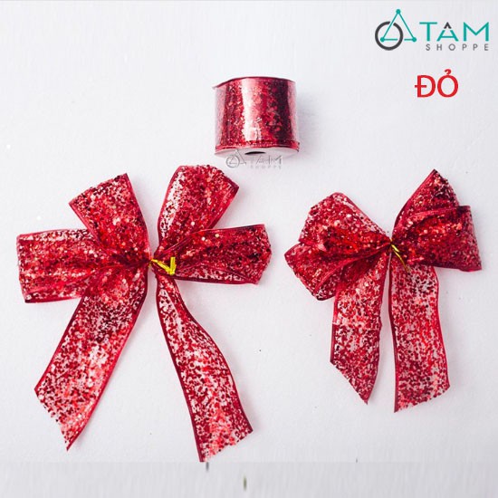 Cuộn ruy băng Noel bản 6,5cm X-PKHM-21 tan