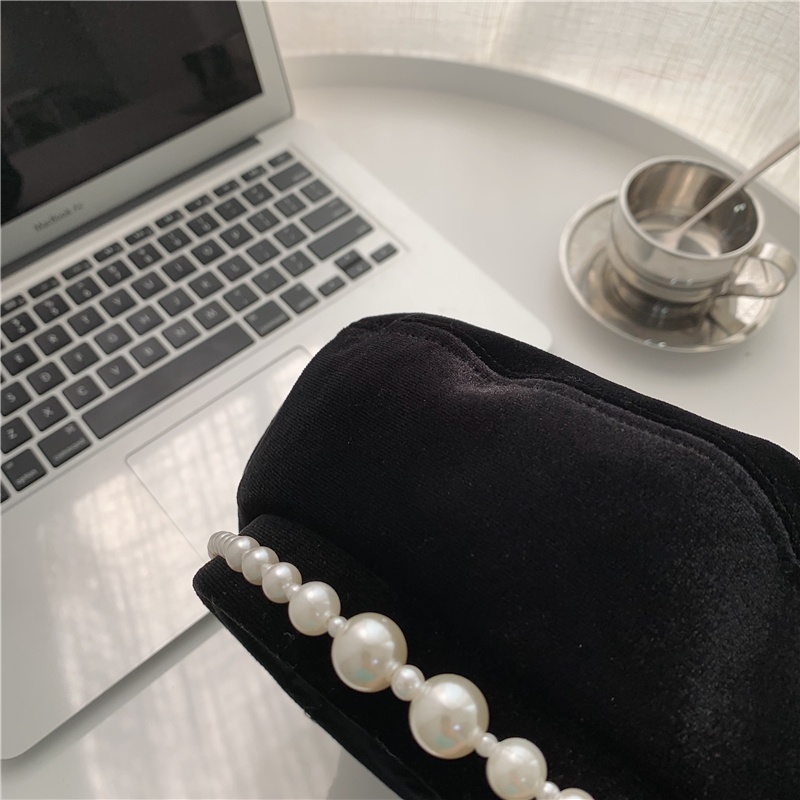 Mũ Beret Nhung Đính Ngọc Trai Thời Trang Thu Đông Hàn Quốc Cho Nữ
