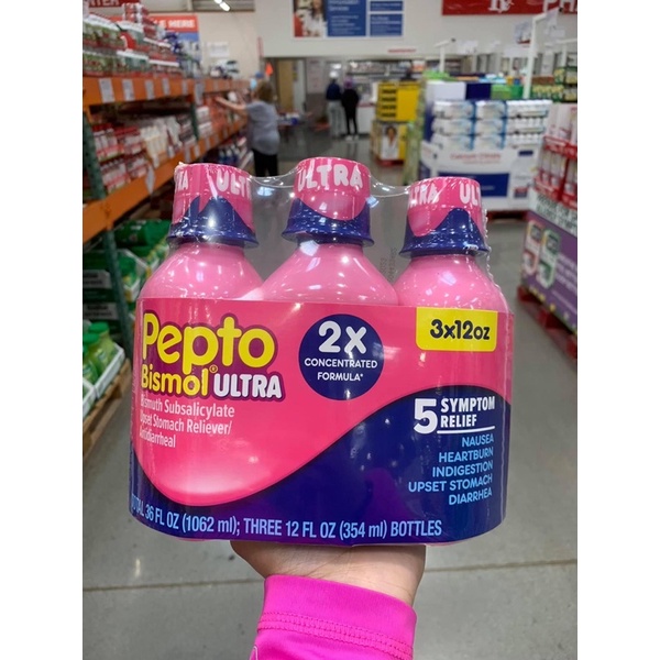 Bill Mỹ Air - Siro Hỗ Trợ Tiêu Hoá Dạ Dày Pepto Bismol Ultra Chai 354ml