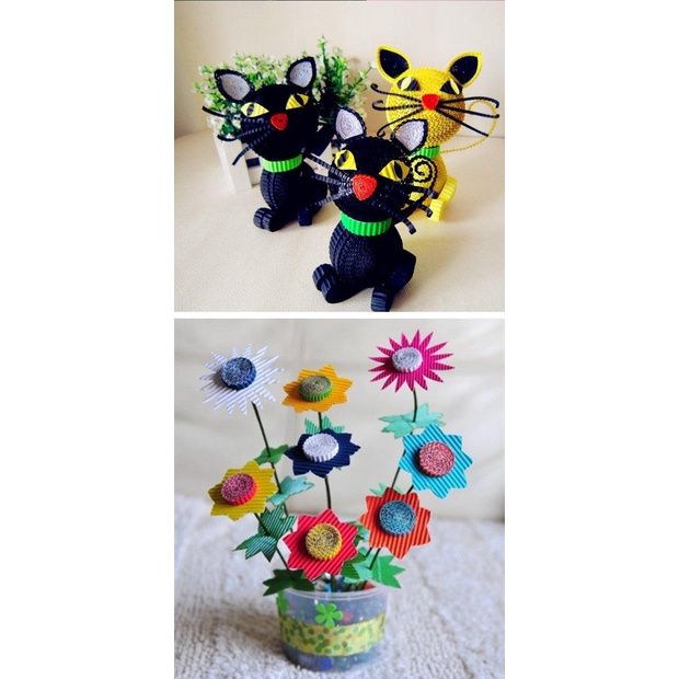 Giấy Làm Đồ Thủ Công A4 DIY 10 Màu Sắc Dành Cho Trẻ Em