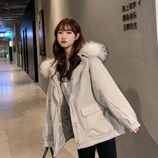 áo khoác phao mũ lông ulzzang order áo khoác béo có mũ đen KÈM ẢNH THẬT