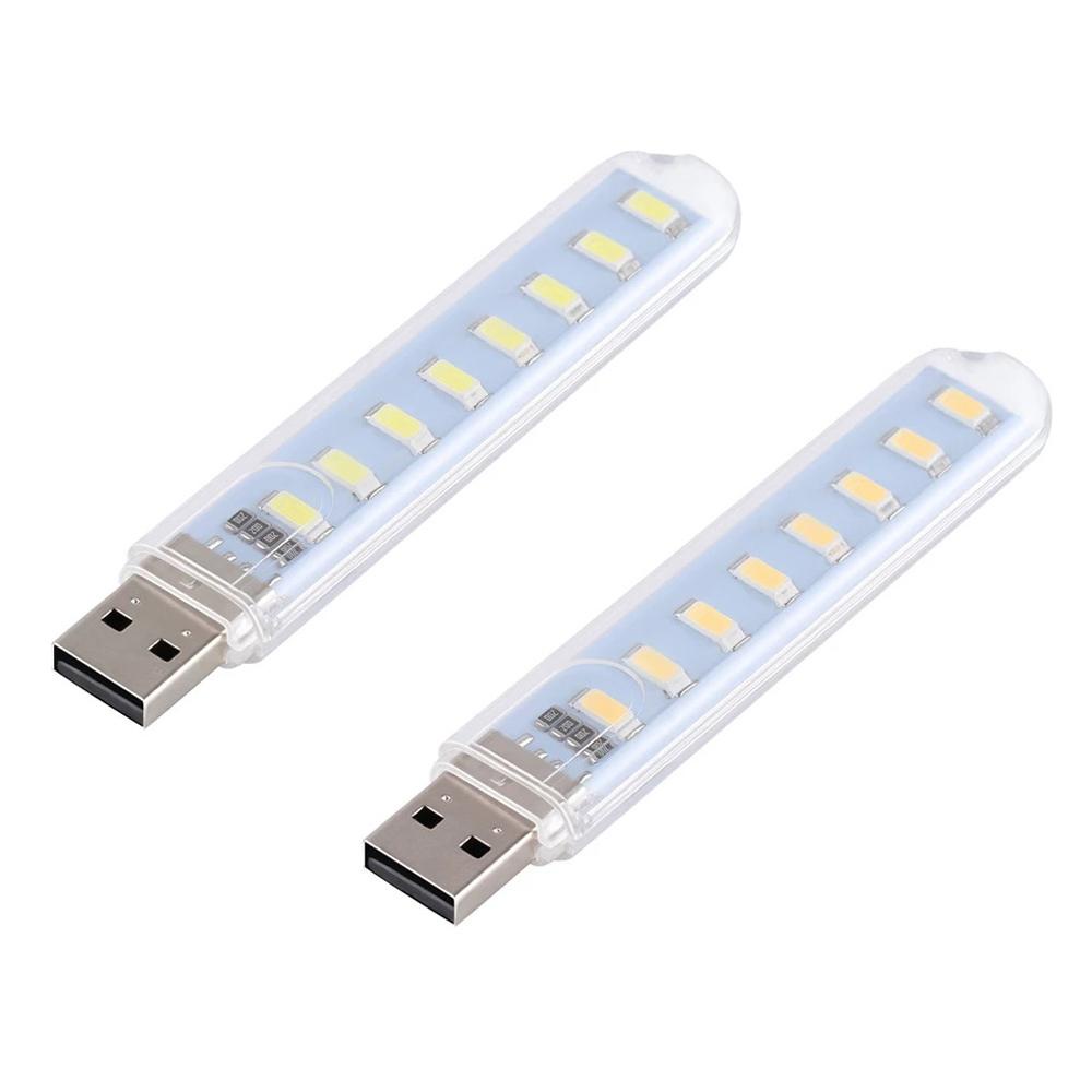 Đèn LED USB 5630 5730 8Led 5V Ánh Sáng Trắng Ấm Áp Dành Cho Notebook