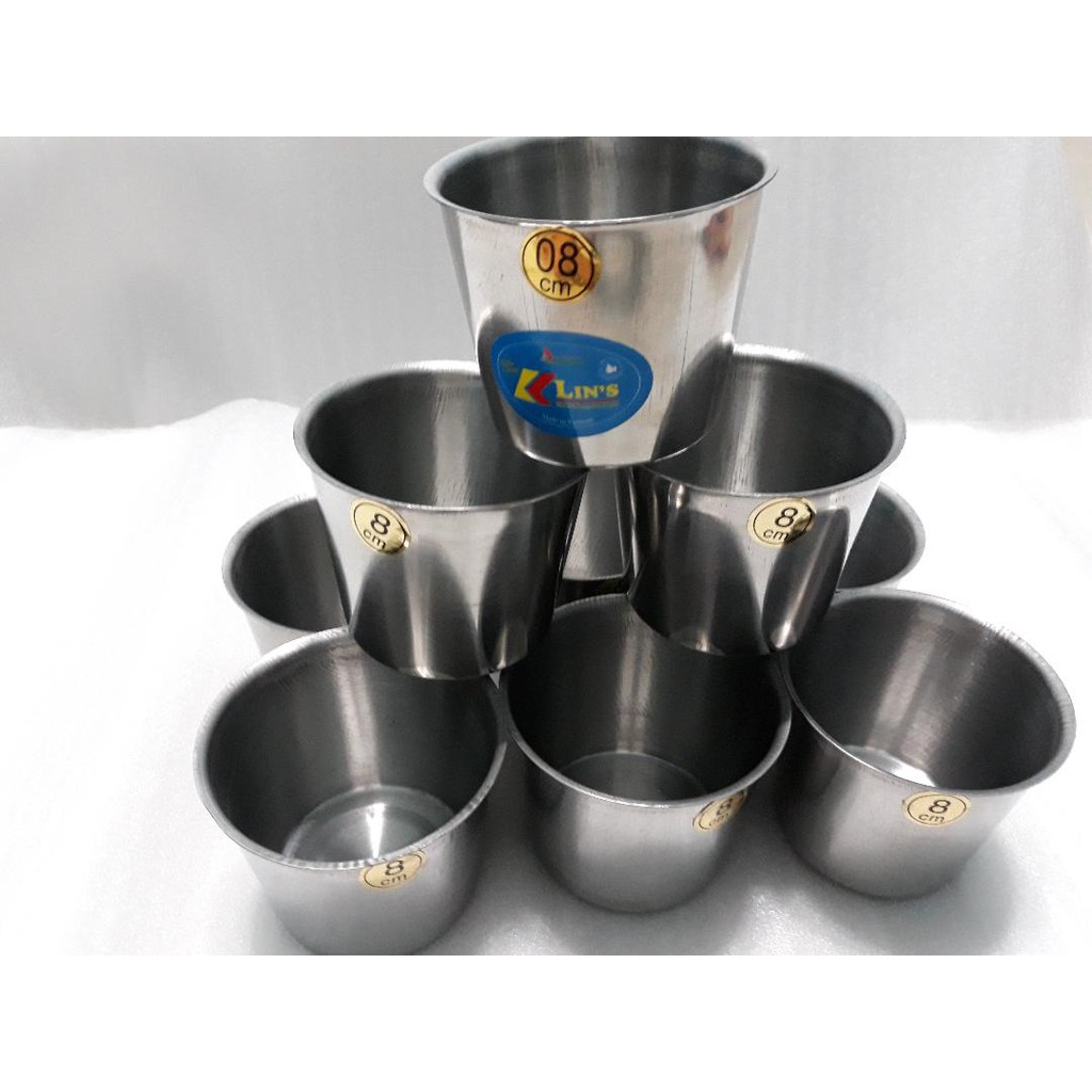Ly đá,khuôn làm bánh Flan inox 304 cao cấp 8cm