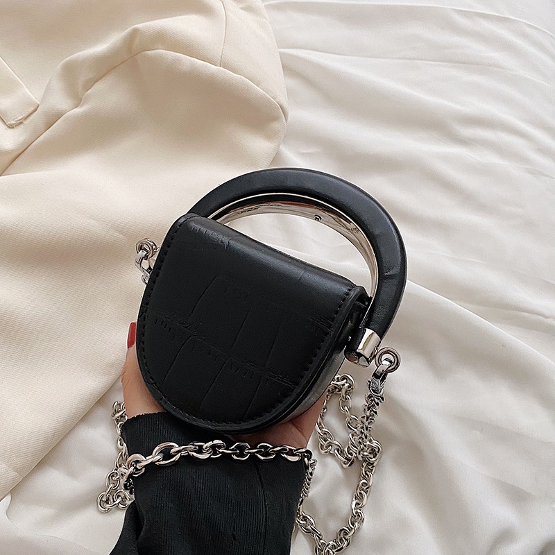 Túi Đeo Chéo mini Họa Tiết Đá Phong Cách retro Pháp Cho Nữ