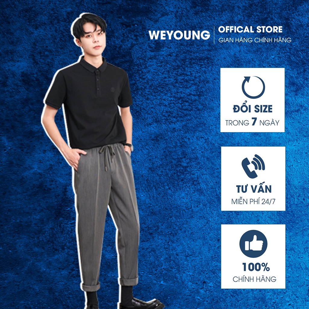 Quần âu nam cao cấp WE YOUNG công sở Hàn Quốc ống suông, quần baggy nam ống rộng dáng âu - WE001