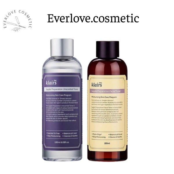 [Nhập mã EVERLOVE giảm 8% đơn hàng từ 250K] Nước hoa hồng Dear Klairs Supple Preparation Unscented Toner 180ml