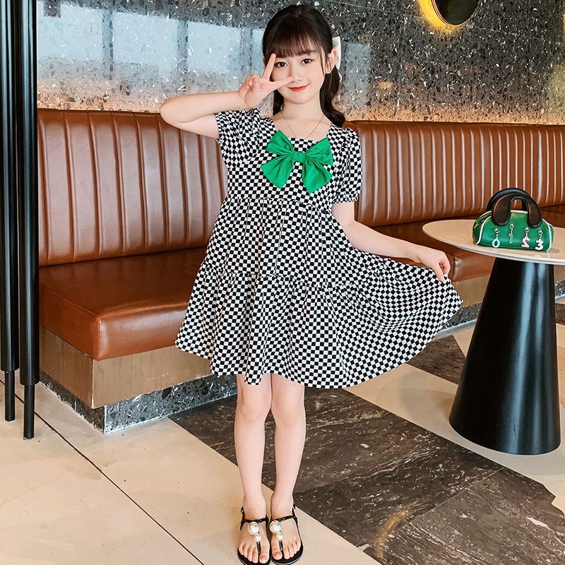 Đầm Chiffon Mỏng Sọc Ca Rô Thời Trang Mới Dành Cho Bé Gái 2022