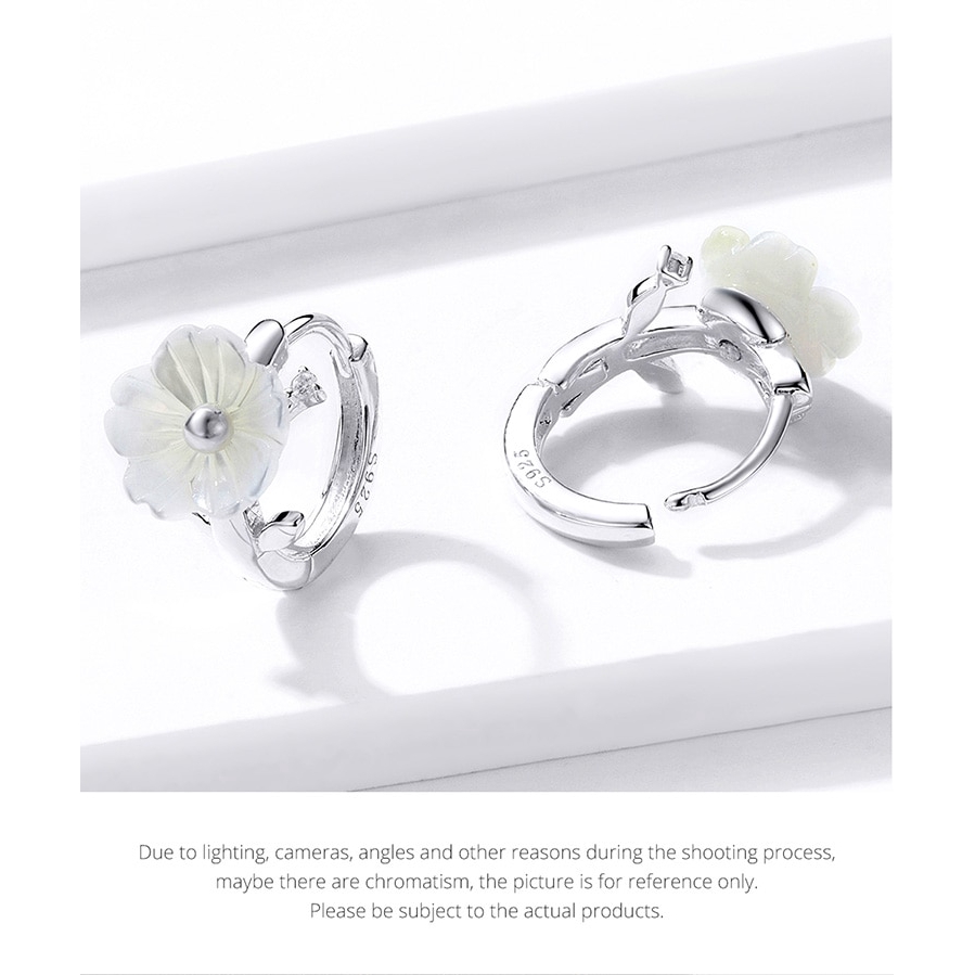 Hoa tai Bamoer Bse321 chất liệu bạc 925 họa tiết hoa tinh tế cho nữ