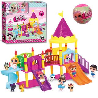 Children Baby Toy Set Surprise Doll Park House Game Slide Playset Girls Kids Gift