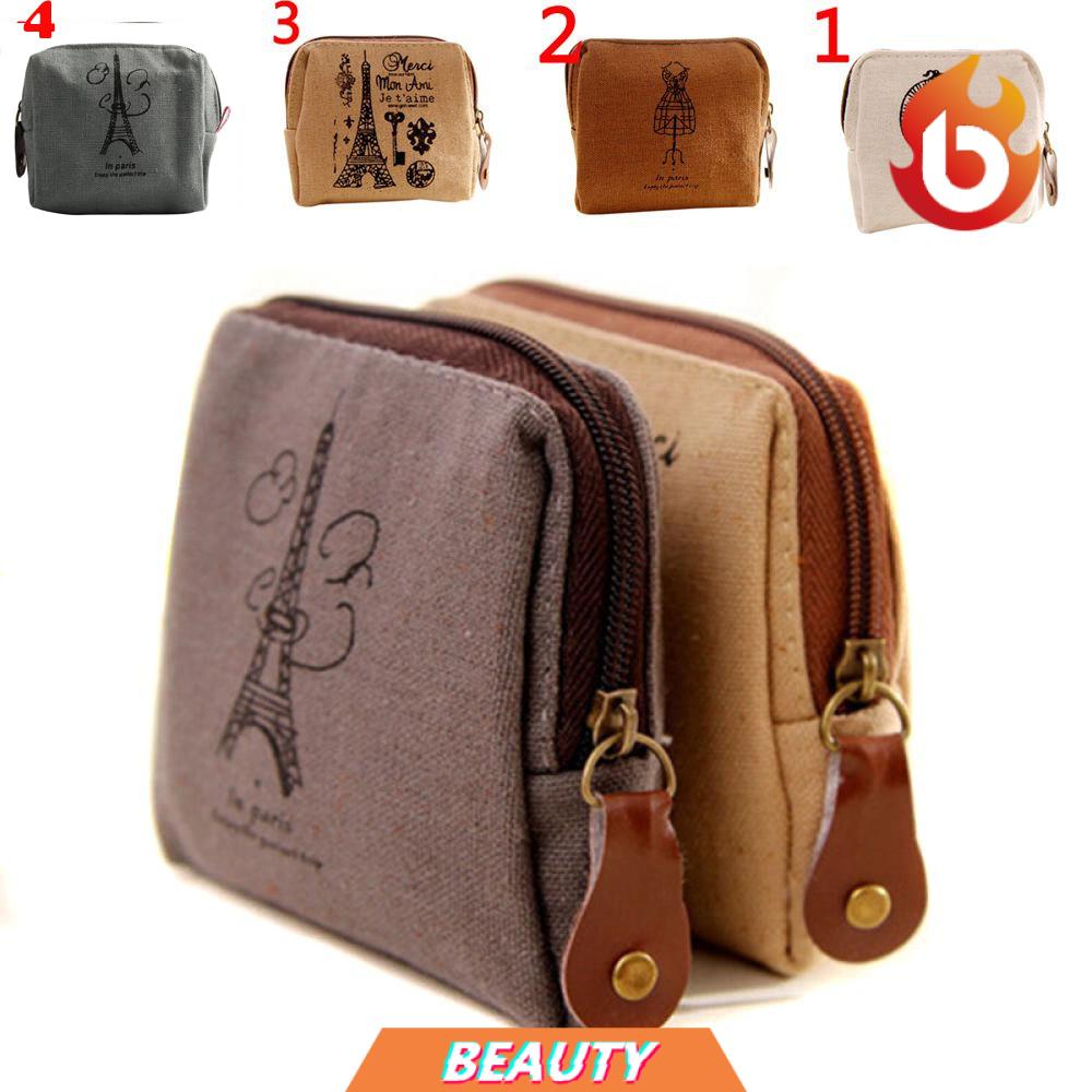BEAUTY Retro Coin Bag Classic Pouch Holder Purse Gift Mini Canvas Case Zip Wallet