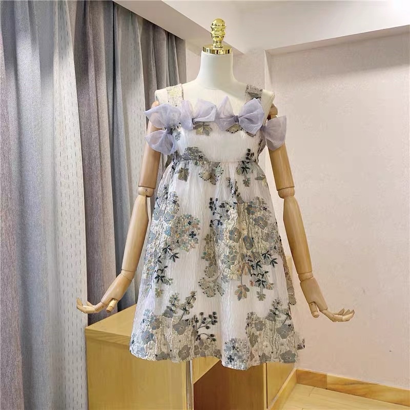 Đầm babydoll đính nơ TIFFANY DRESS xinh xắn phong cách ulzzang SAM SAM BOUTIQUE