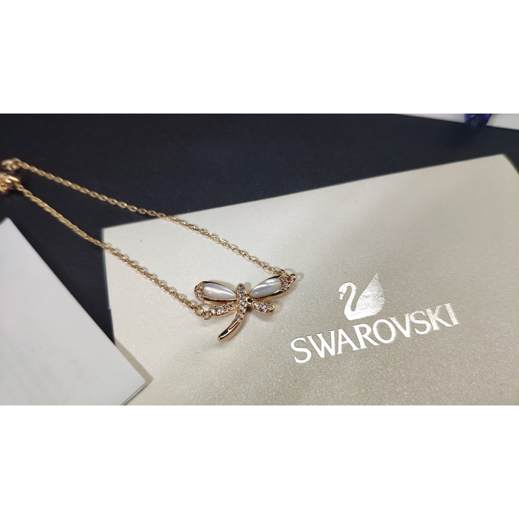 SWAROVSKI Lắc Tay Hình Chuồn Chuồn Đính Đá Xinh Xắn Cho Nữ