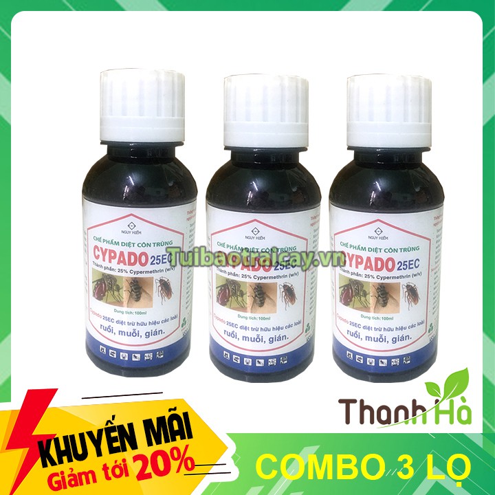 4 lọ Thuốc CYPADO 25EC diệt ruồi, muỗi, gián nhập khẩu Ấn Độ - T78.3