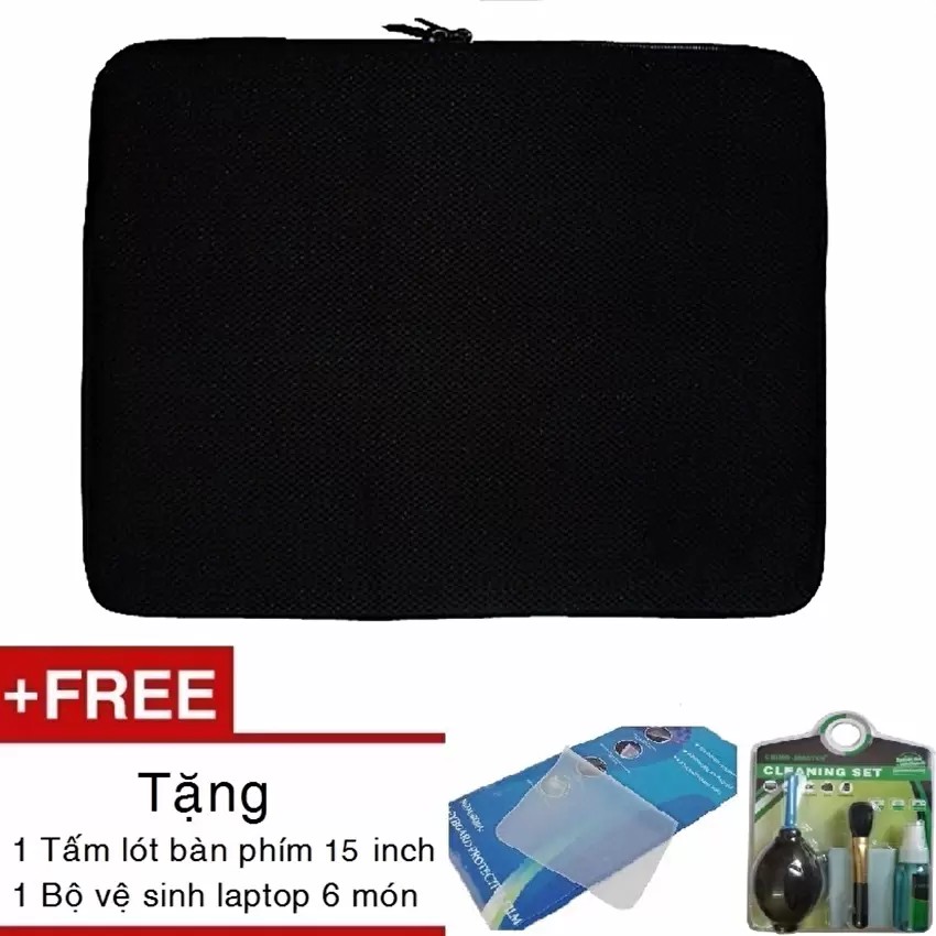 Túi chống sốc Laptop 15 inch kèm quà tặng Bộ vệ sinh 6 món+phủ laptop 15 inch