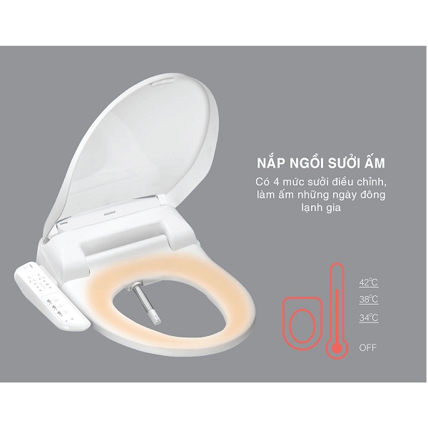 Nắp rửa điện tử CAESAR TAF400H - Trắng, 443x507mm