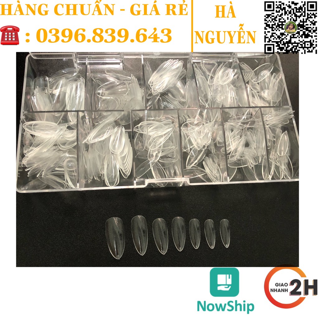 Móng Úp HSM  Bầu Nhọn ( Phom Hạt Na) Chuẩn Phom Mỏng Dẻo 500 Móng