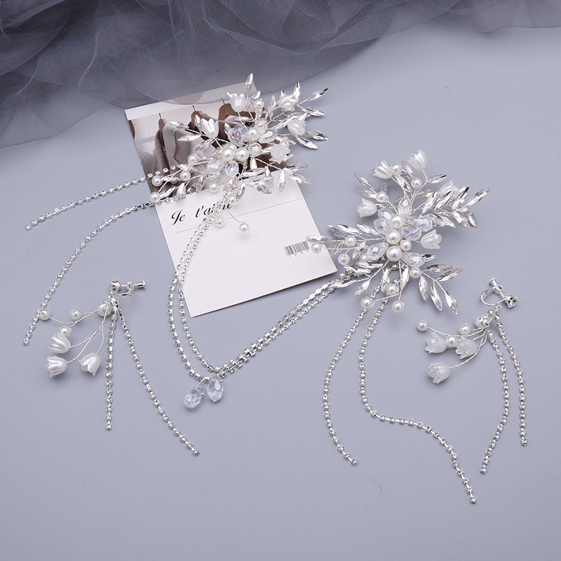 Băng Đô Hoa Pha Lê Handmade Phong Cách Hàn Quốc Mới Cho Cô Dâu Chụp Ảnh Cưới