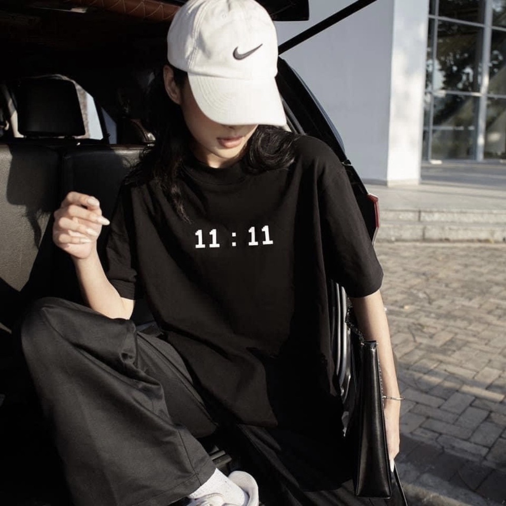 Áo Thun Unisex Nam Nữ 11:11 Xanh /Đen Ulzzang Hot Trend Street Style Mr Smile 99 Shop